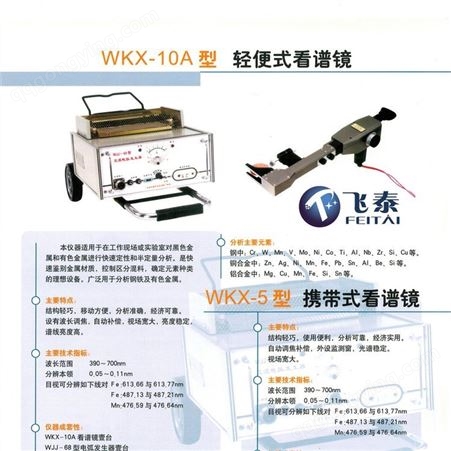WKX-9型便携式看谱镜 金属整体光路看谱镜飞泰品牌 手持验钢仪器