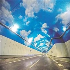 高速彩绘隧道美化设计3D立体蓝天白云大芬团队源头画师